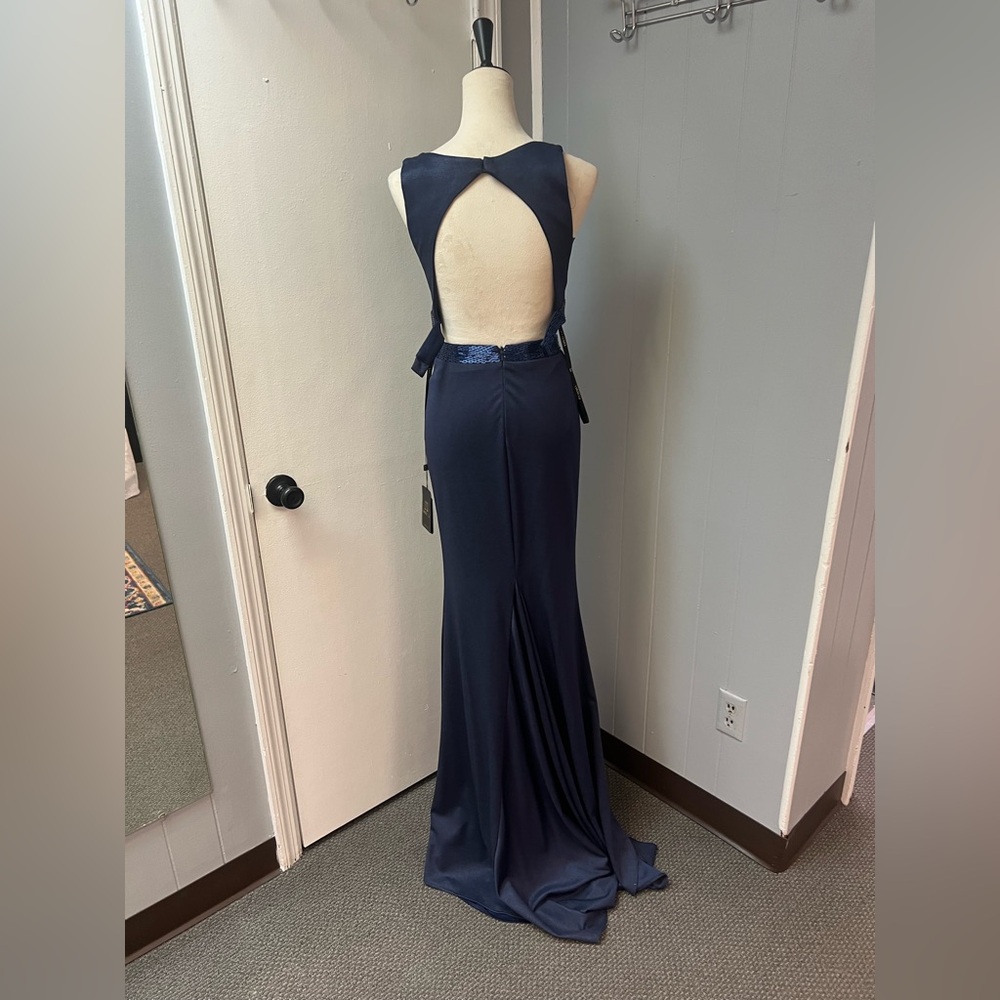 Lucci Lu Navy Blue Prom Dress - Picture 6 of 8